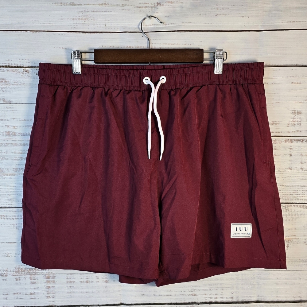 Mens Swim Trunks with Compression‎ Liner Quick Dry Board Shorts NWT IUU